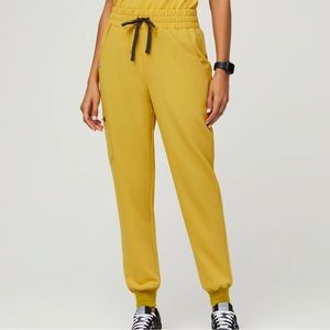 Figs High Waisted Gold Yellow Cargo Pocket Zamora Joggers Scrub Pants Medium